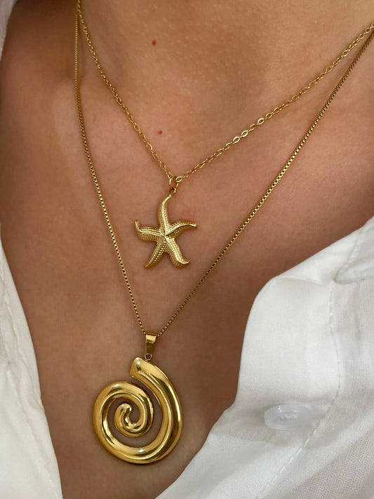 Starfish Spiral Summer Necklace